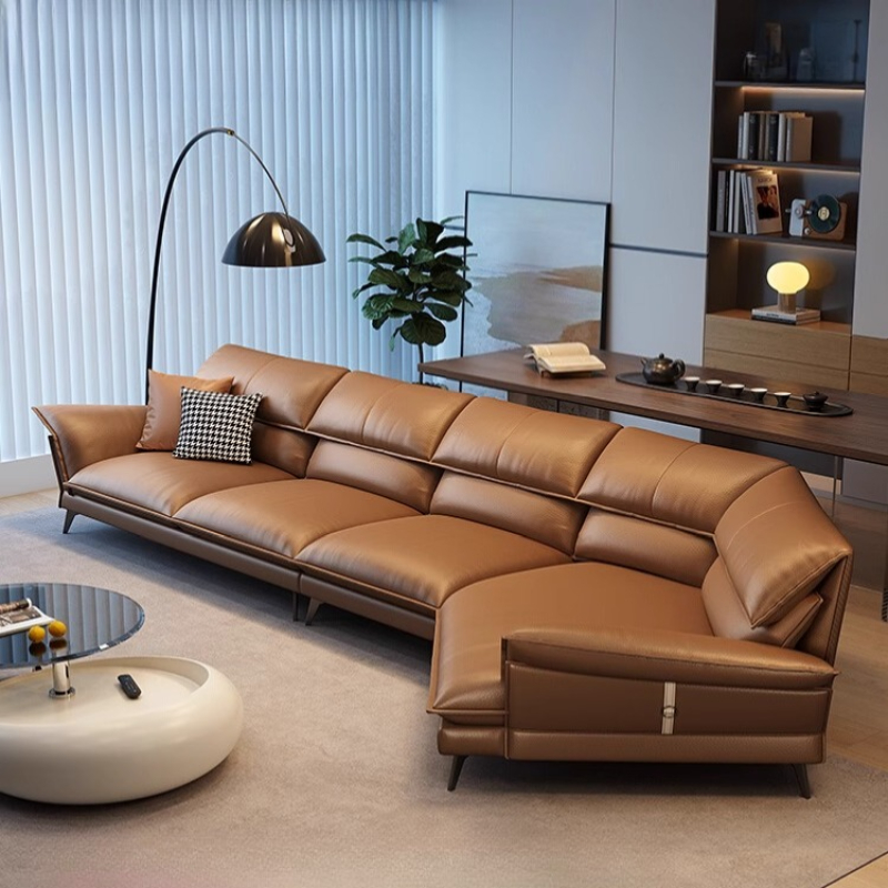 Home Cinema Furniture - Genuine Leather Luxury Italian Sofas Nordic