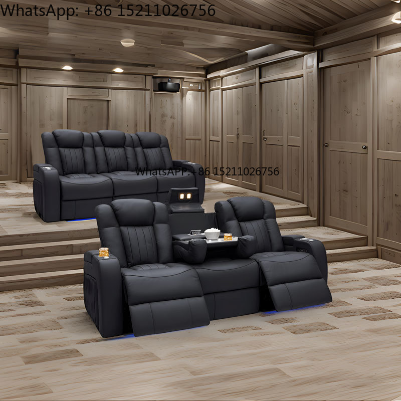 Home Cinema Recliners - Modern Genuine Leather VIP Cinema Home