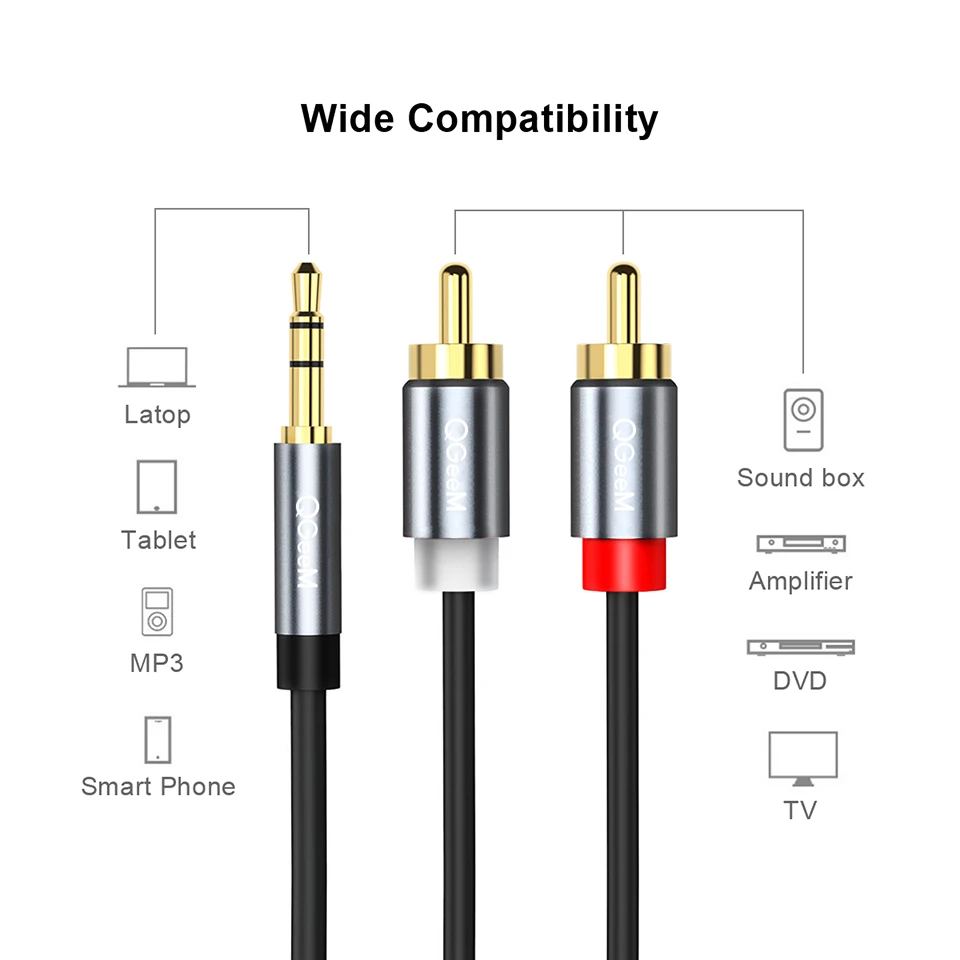 QGeeM RCA Cable 2RCA to 3.5 Au - огляд і ціна Home Cinema Dvd