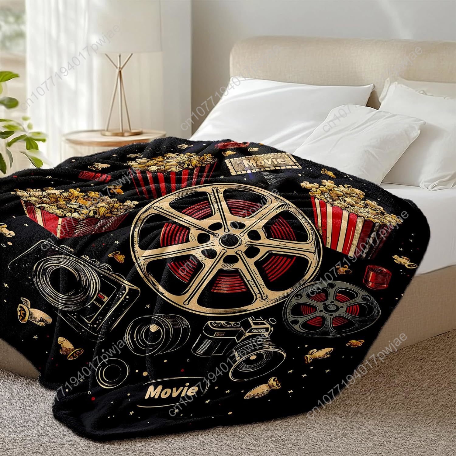 Movie Ticket Popcorn Throw Bla - огляд і ціна Home Cinema Gifts