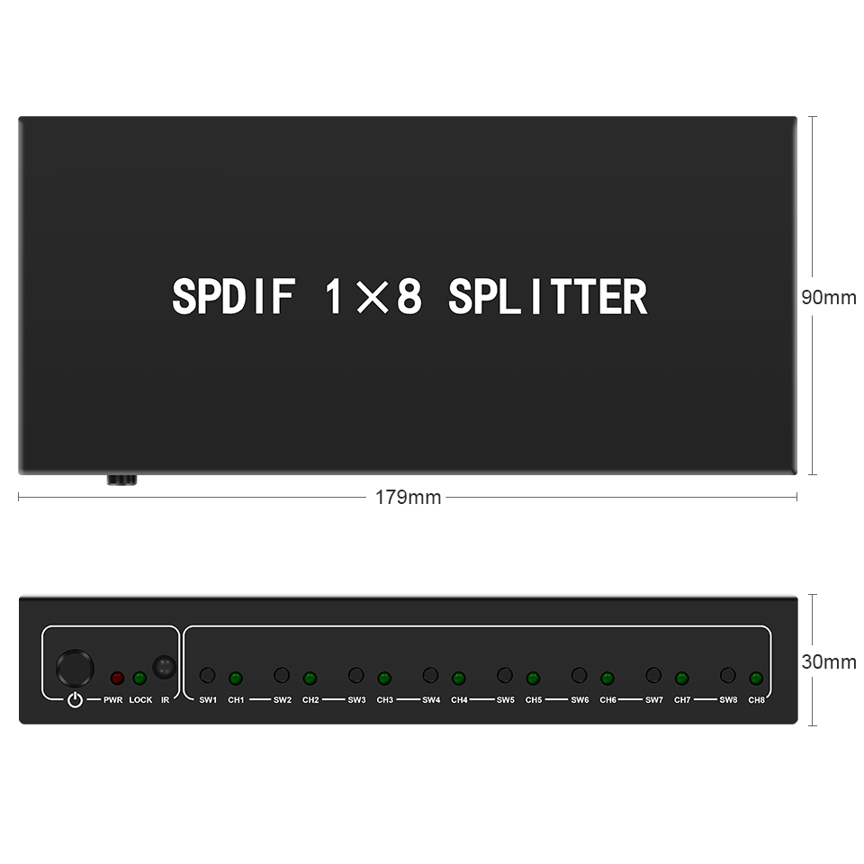 Optical Audio Splitter,1 in 8  - огляд і ціна Home Cinema Ampli