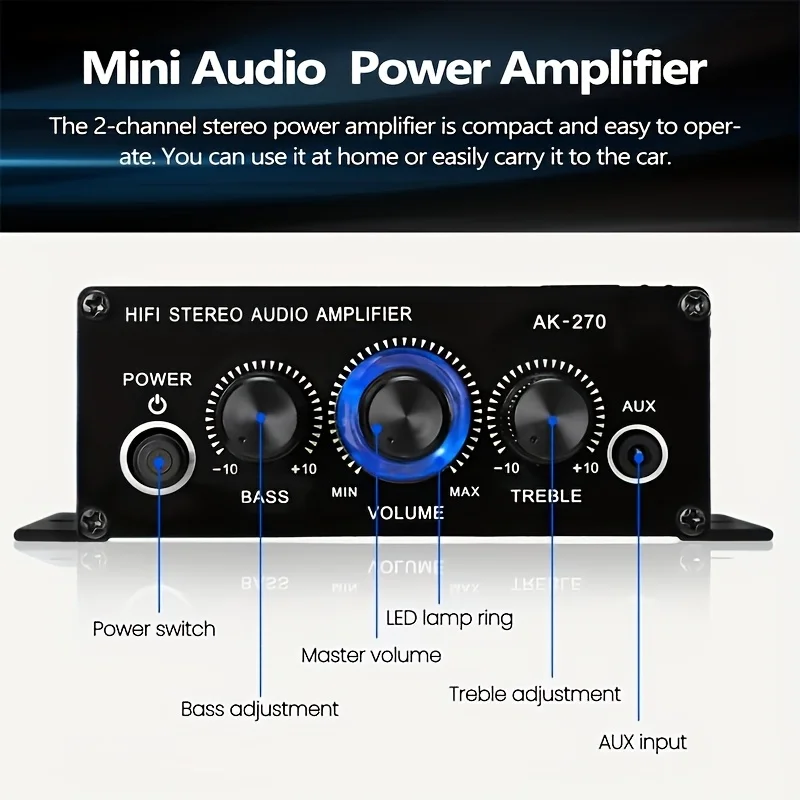 AK-270 400W Mini Power Amplifi - огляд і ціна Home Cinema Ampli