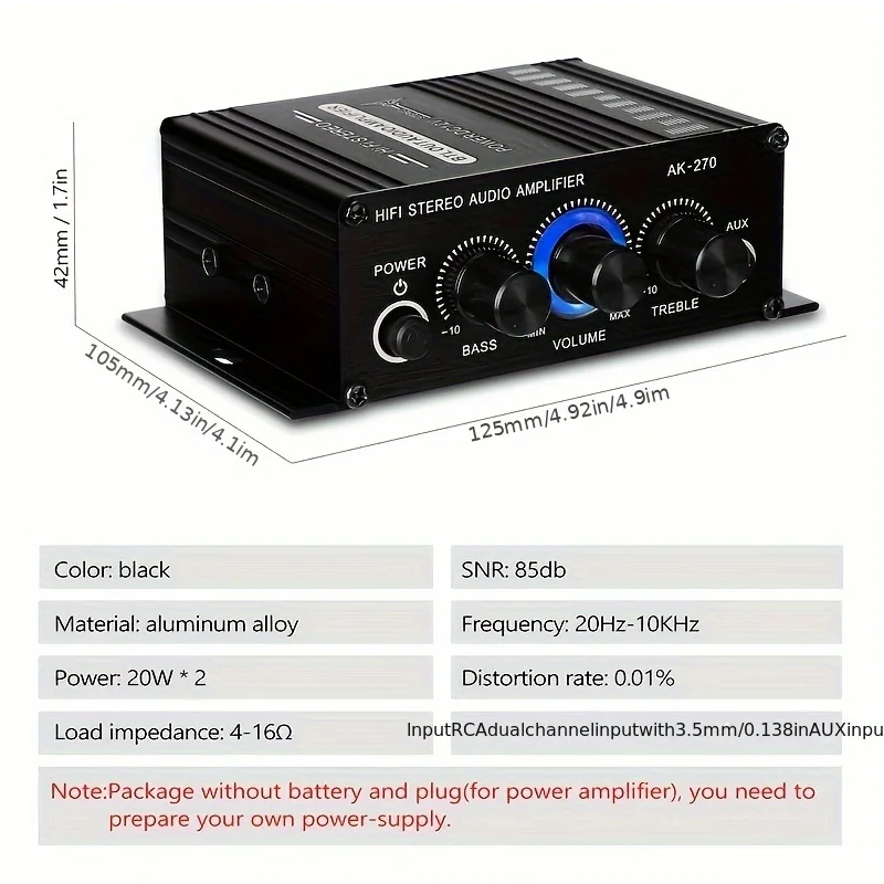 AK-270 400W Mini Power Amplifi - огляд і ціна Home Cinema Ampli