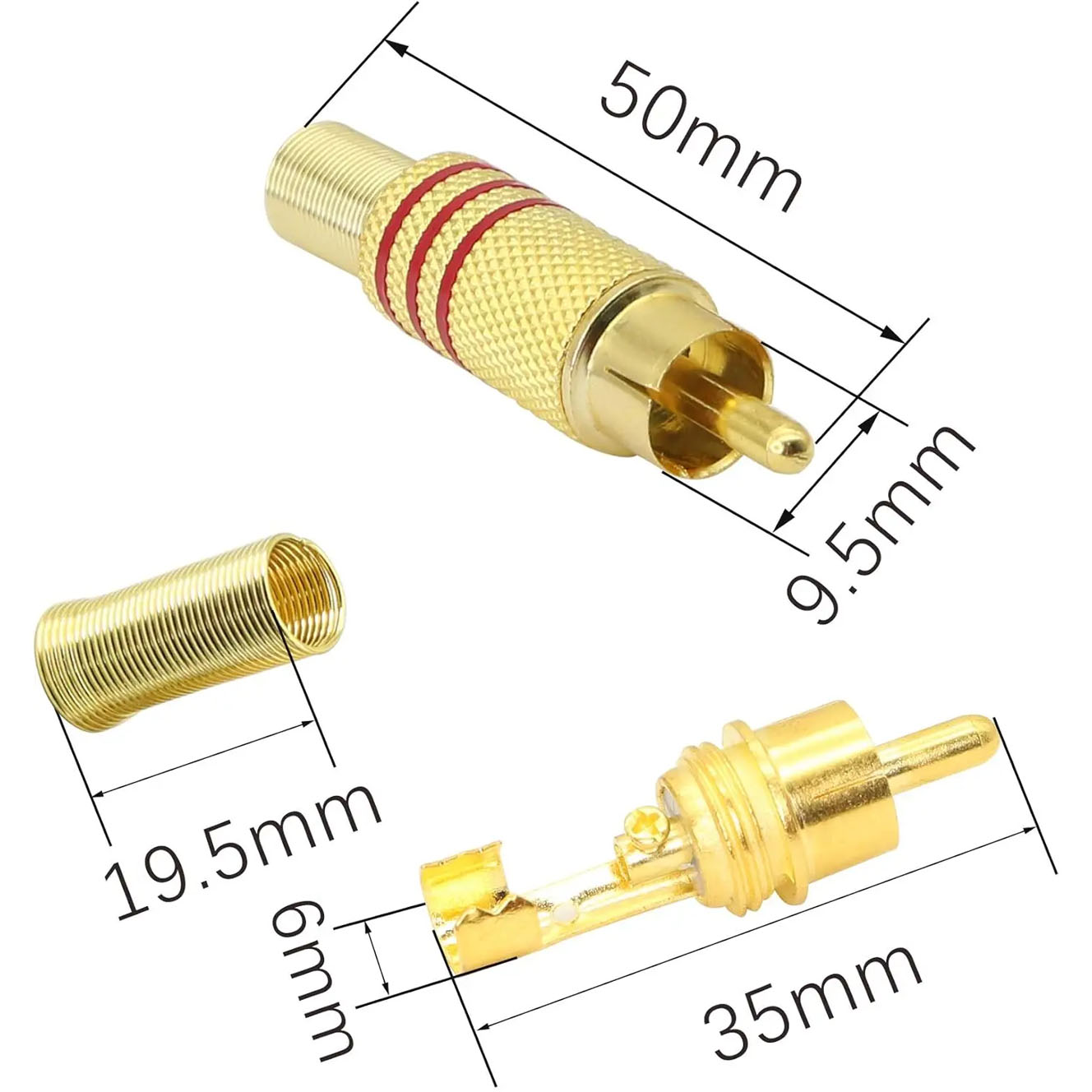 4PCS RCA Plug Gold Plated Sold - огляд і ціна Home Cinema Ampli