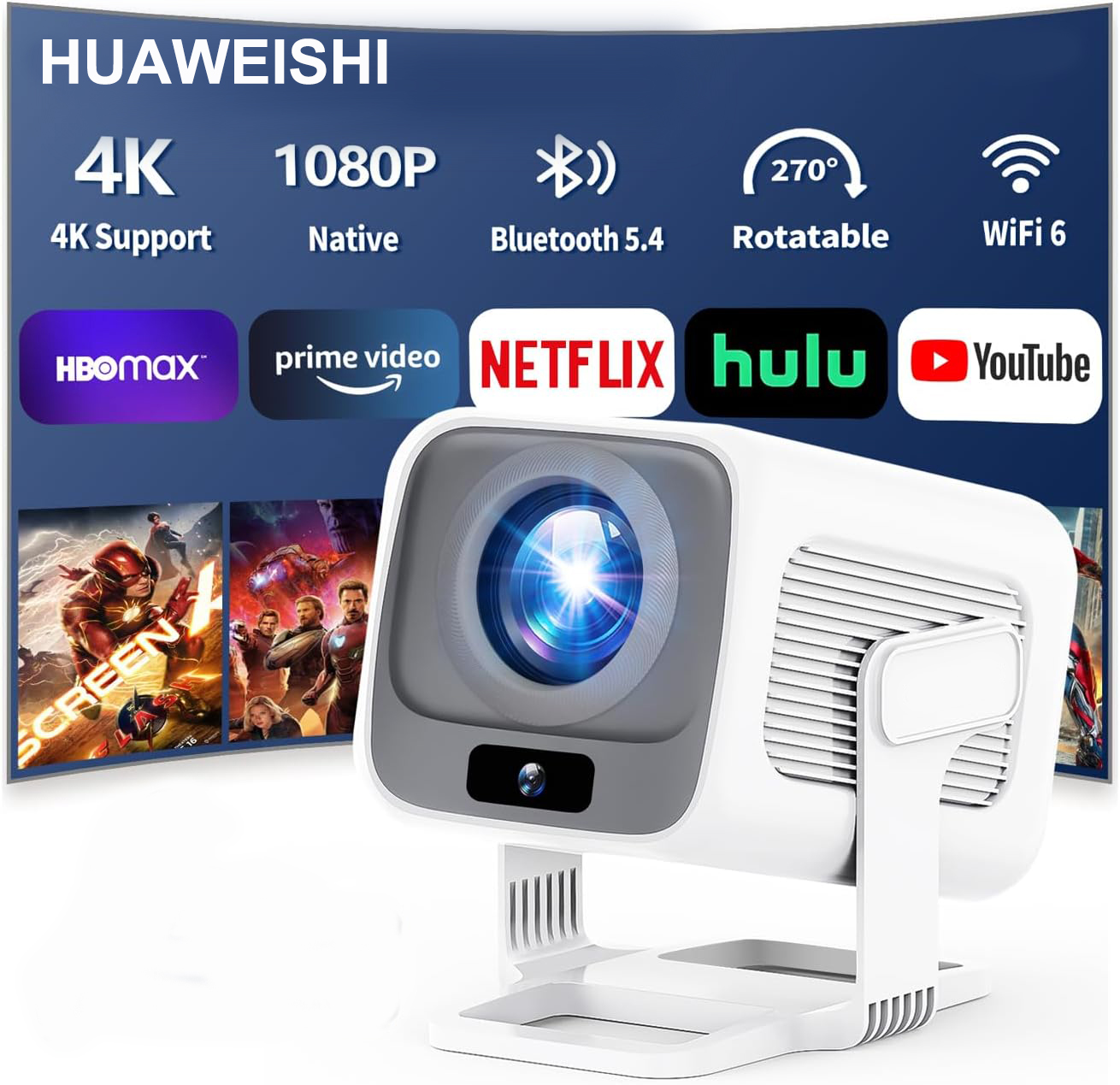 HUAWEISHI 4K Projector Android - огляд і ціна Home Cinema Entertainment